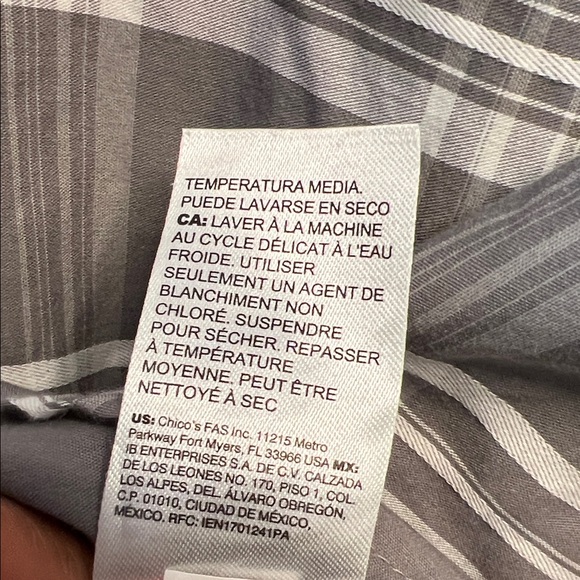 Chico's Gray and White Striped women Shirt - Picture 7 of 7